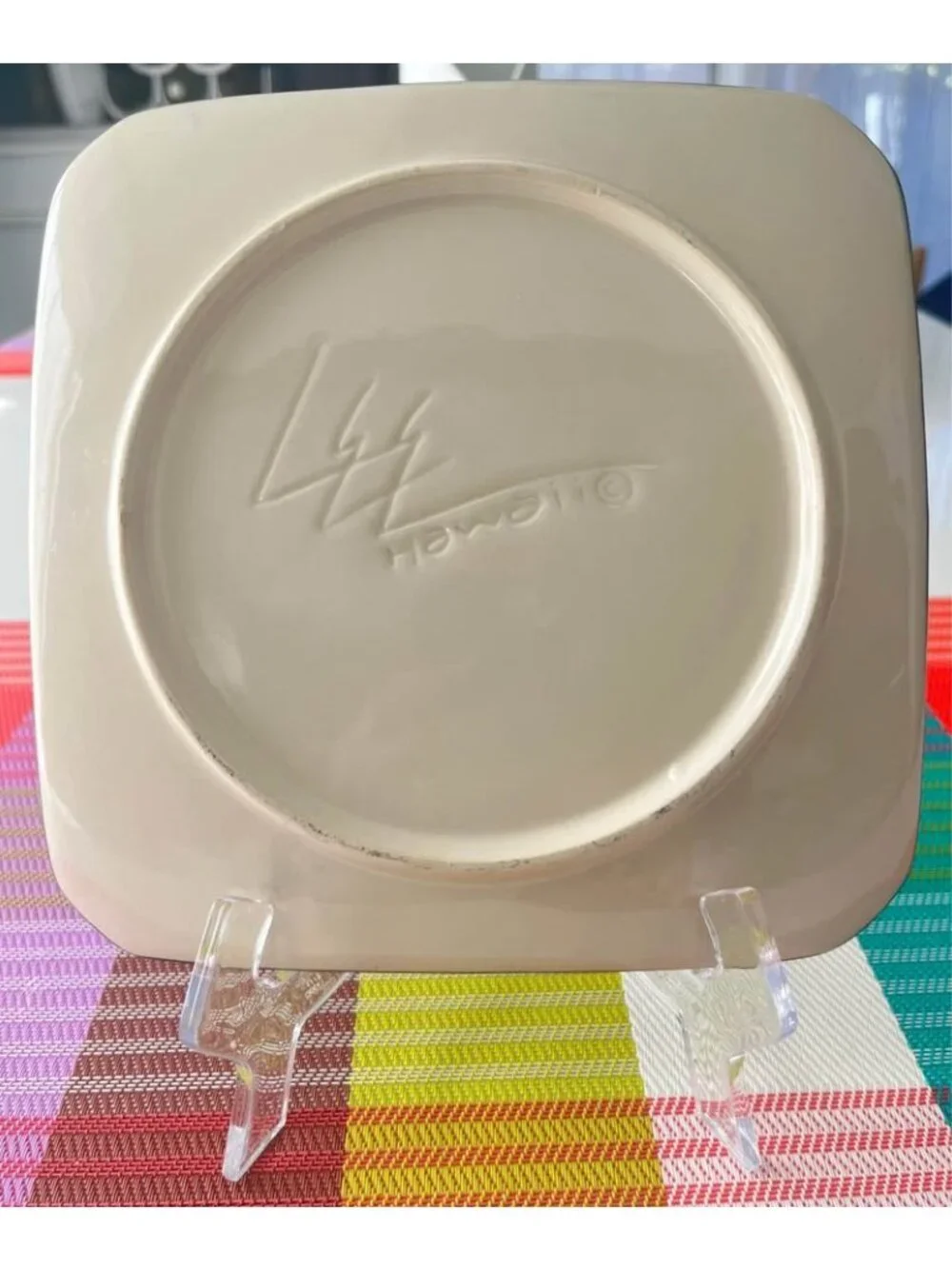 Vintage Lee Ceramic Signed Bamboo Plate-Hawaii